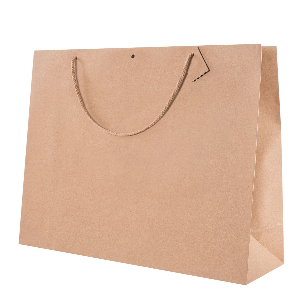 Shopper Carta Kraft con Tag & Foro Avana