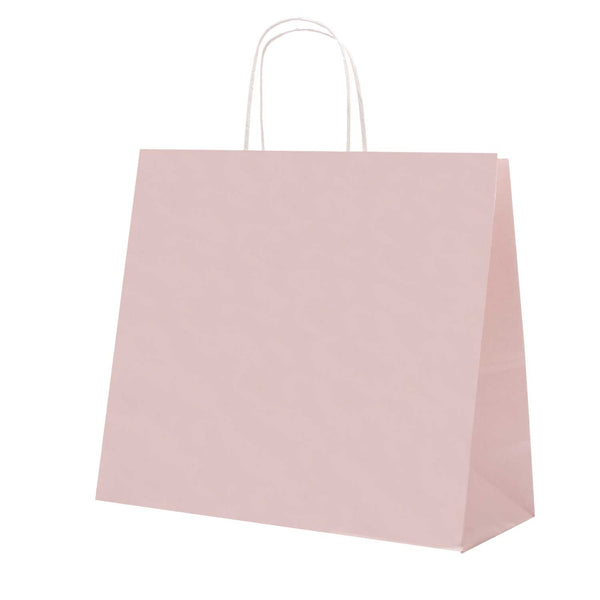 Sacchetti Regalo Carta Rosa Chiaro 100 Pezzi | 16x6x12,5 Pollici Con Manici
