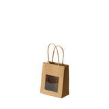 Shopper Carta Kraft cordino con finestra Avana